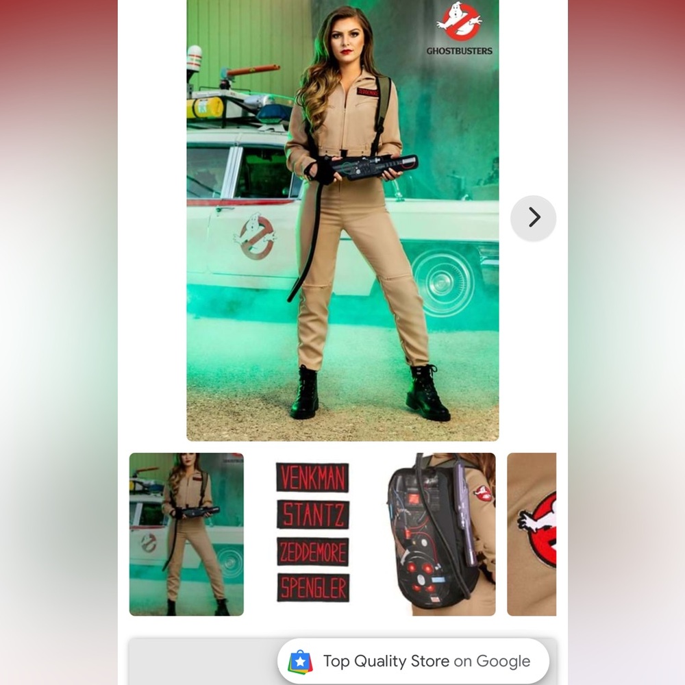 Ghostbusters costume - backpack included women’s large never worn